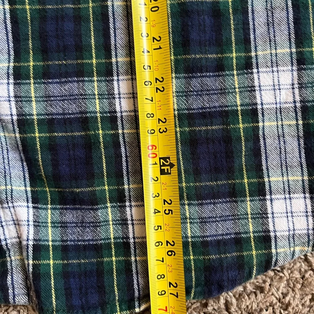 L.L. Bean mens plaid casual green long sleeve button down shirt size L - Picture 7 of 8